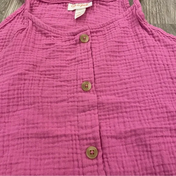 CAT & JACK Pink Tie Front Tank Top - $3 bundle item - Picture 2 of 6